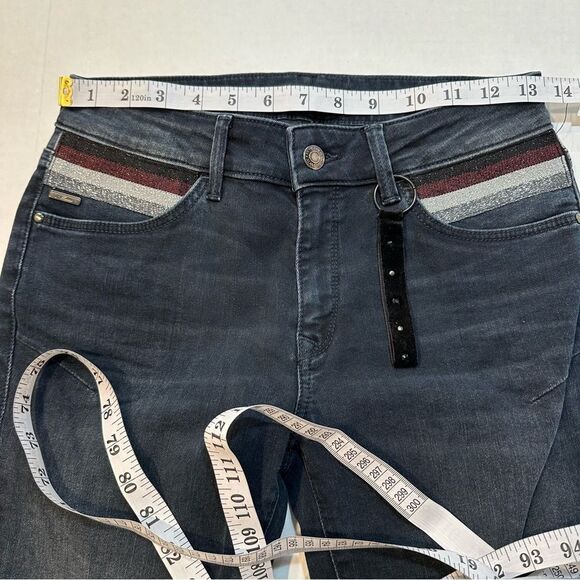 Mavi Adriana Jeans Mid Rise Super Skinny Dark Wash Glitter Pocket Size 27 NWT - Picture 12 of 12